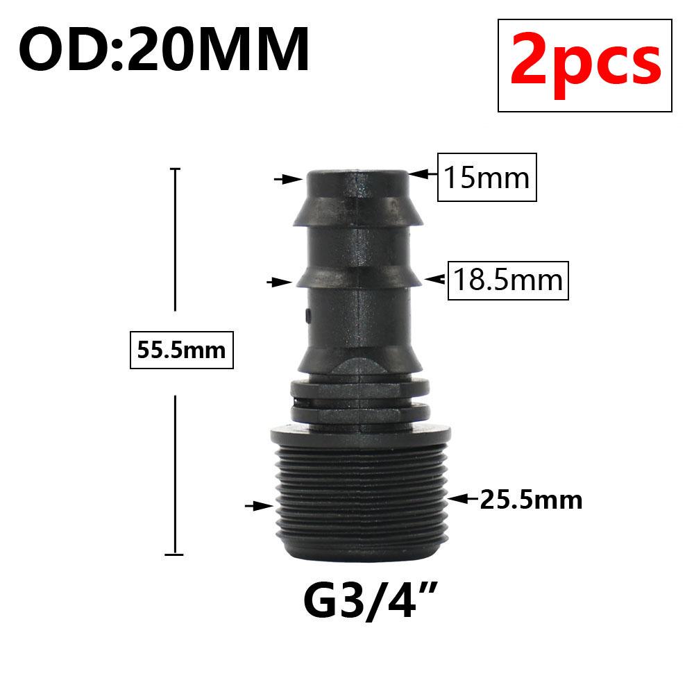 8/16/20/25/32mm Garden PE Tube Connector 1/2 3/4 1" Thread Hose Elbow Barb Coupler Fitting Farm Irrigation PE Pipe Joint