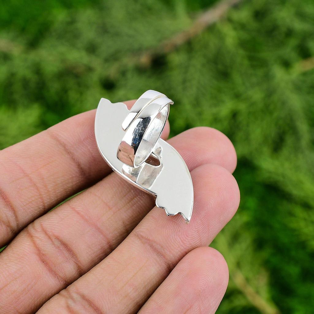925 Sterling Silver Natural Golden Rutile Multi Stone Flower Promise Bezel Ring