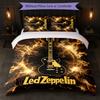 Set Biancheria da Letto 3 Pezzi Stampa Led Zeppelin Copripiumino con Due Federe Biancheria da Letto Morbida per Camera da Letto Domestica