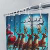 Santa Claus Christmas Shower Curtain Reindeer Sleigh Gifts Bathroom Decor Snowy Night Moonlit Magic Easy To Clean And Maintain