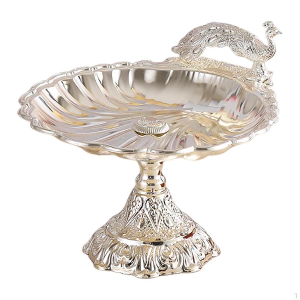 Fruit Plate Cupcake Stand Dish Food Desserts Organizer Round Snack Tray Serving for Home Living