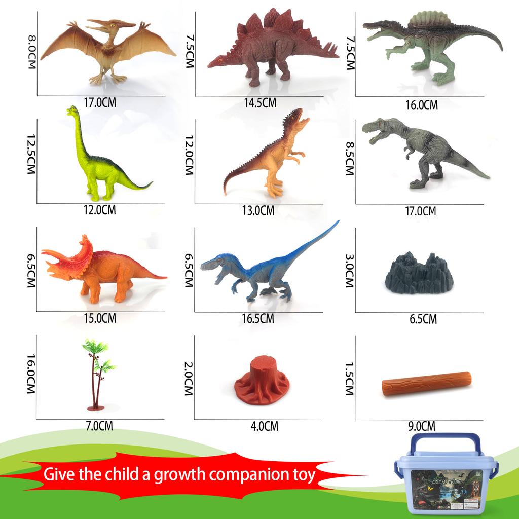 Dinosaur Toy Set, T-Rex Spinosaurus Pterodactyl Therizinosaurus Brachiosaurus Scene
