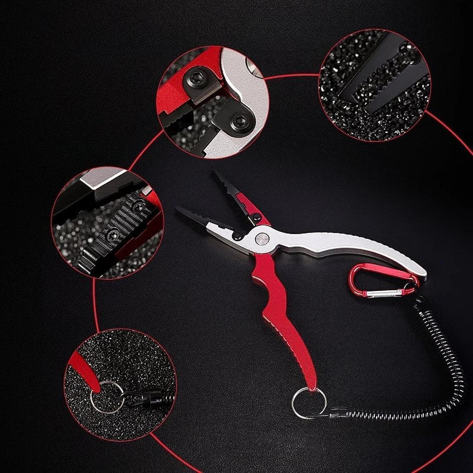 

17,5 см рыболовные плоскогубцы захват для губ ручные инструменты алюминиевые с чехлом портативные снасти красный