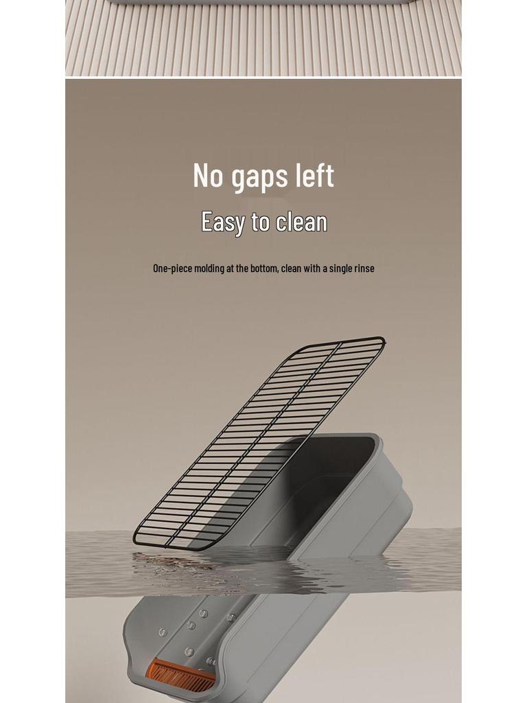 Extra Large Splash-Proof High-Sided Cat Litter Box, Semi-Enclosed & Easy to Clean