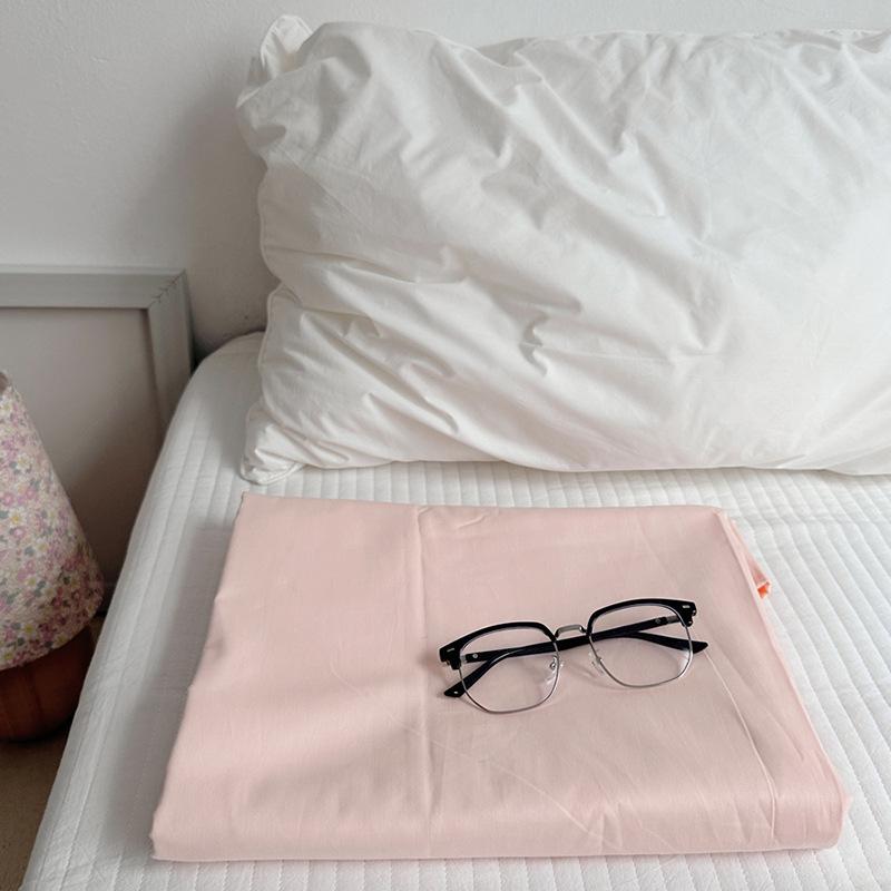 Single Plaid Stripe Cotton Bed Sheet - Fitted Sheet & Duvet Cover for Student Dorm