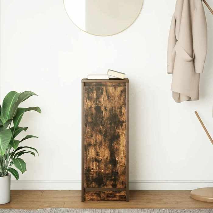VidaXL Buffet chêne fumé 29,5x34x76 cm bois d'ingénierie, meuble de rangement, meuble de rangement de cuisine, meuble de 861611