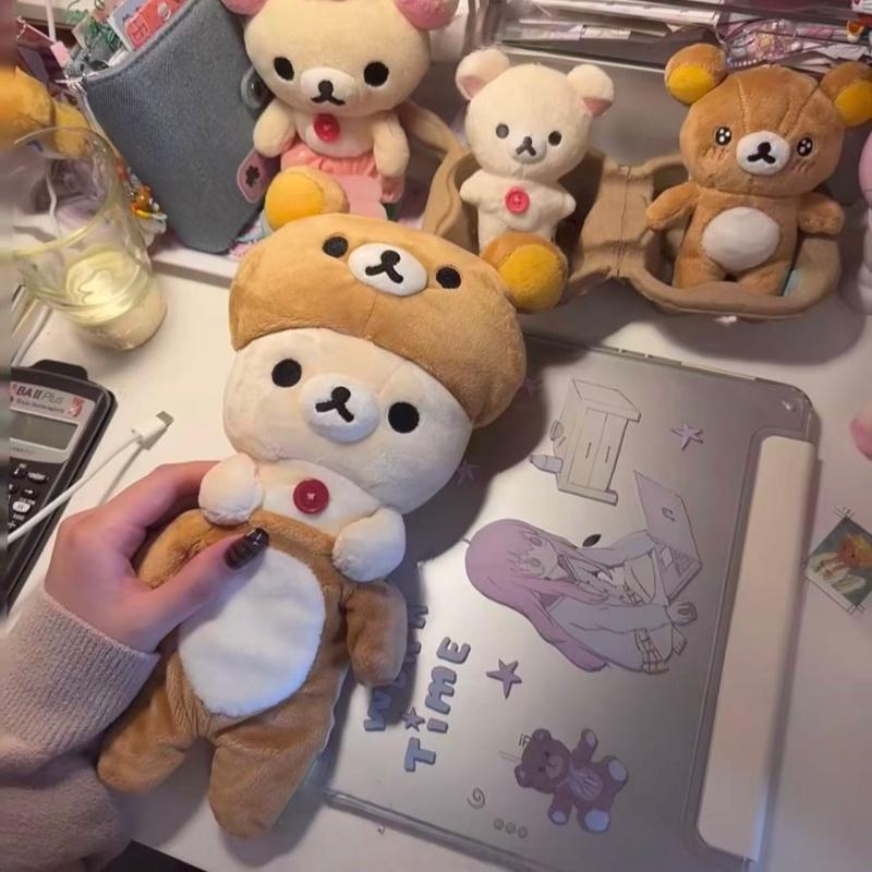 Kawaii Rilakkuma Cosplay Plush Korilakkuma Wear A Bodysuit Doll Cartoon Anime Pillow Toy Super Soft Kids Birthday Gift