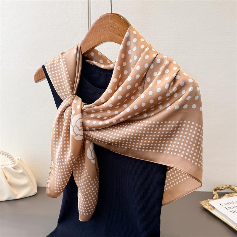 

Горошек Цветок Имитация Шелка Высококачественная Печать Большой Квадратный Шарф Шелковый Шарф Шаль Головной Платок Шарф для Защиты Шеи Декоративный Женский Шарф 90*90cm