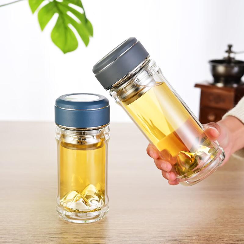 Double-Layer Borosilicate Glass Tea Infuser Mug