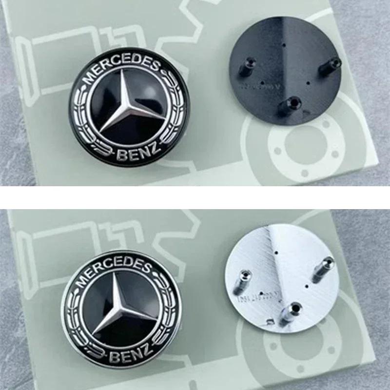 Samolepka na auto pro Mercedes Benz 3 piny ABS Znak na auto Přední horní mřížka Okraj kapoty Odznak na přední část kapoty pro Mercedes Benz Nová třída E/S