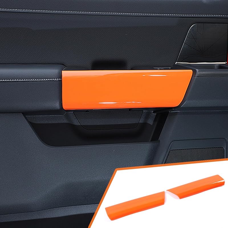 Interior Upgrade Accessories Rear Door Inner Handle Panel Trim Cover Sticker Protector for Ford F150 Raptor 2021 2022 2023 2024 2025 Red Carbon Fiber