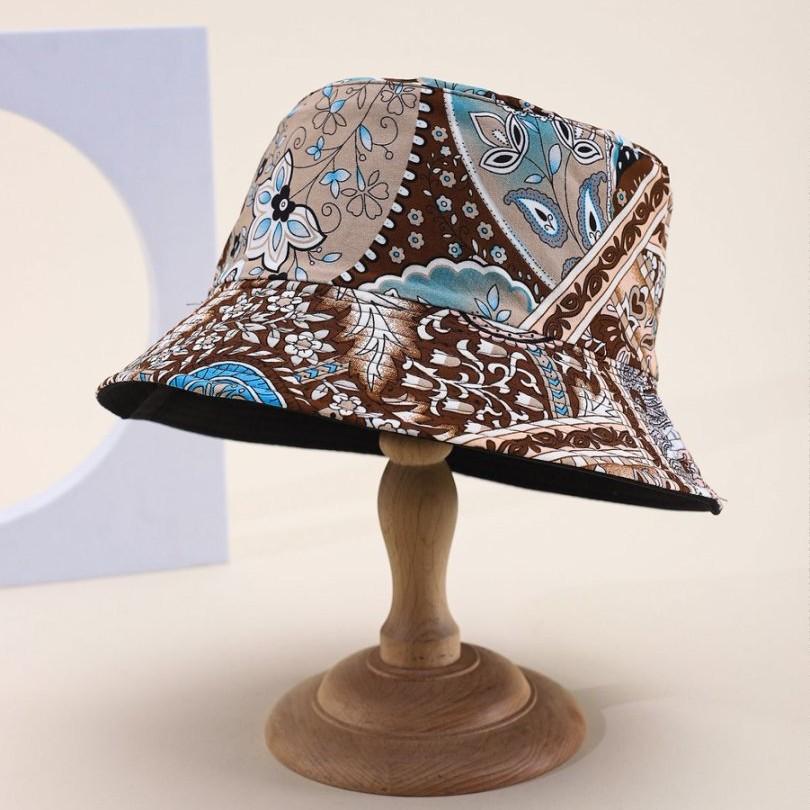 Spring Summer Retro Ethnic Bohemian Print Bucket Hat Travel Basin Hat Sun Visor Hat