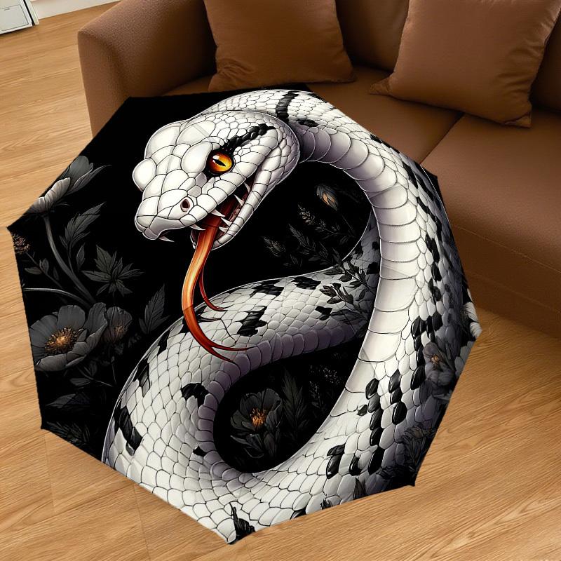 1PC Snake Flowers Umbrella-8-Rib Reinforced Portable Folding Travel Suitable for All Seasons Outdoor Daily Use-J368