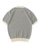 ANALOG MOOD Marine Stripe Round Short Sleeve Knit (Ivory)