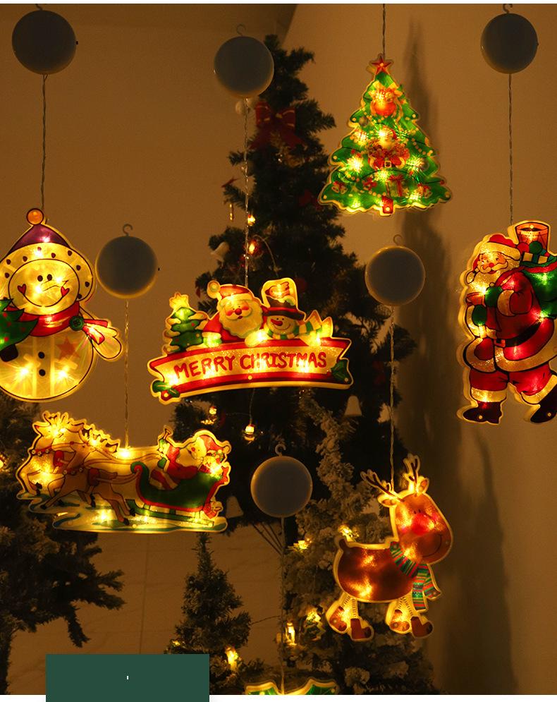 LED Christmas Suction Cup Window String Lights - Indoor Decorative Hanging Lights for Holiday Display