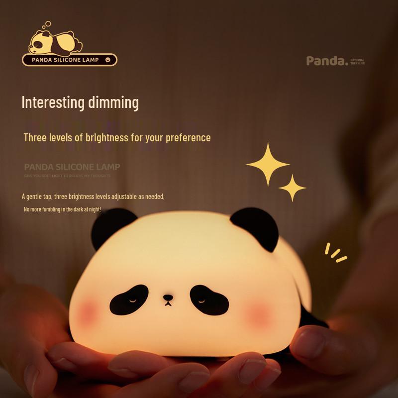 Panda Huahua Silicone Night Light: Soft Glow Sleep Companion & Children's Toy Gift