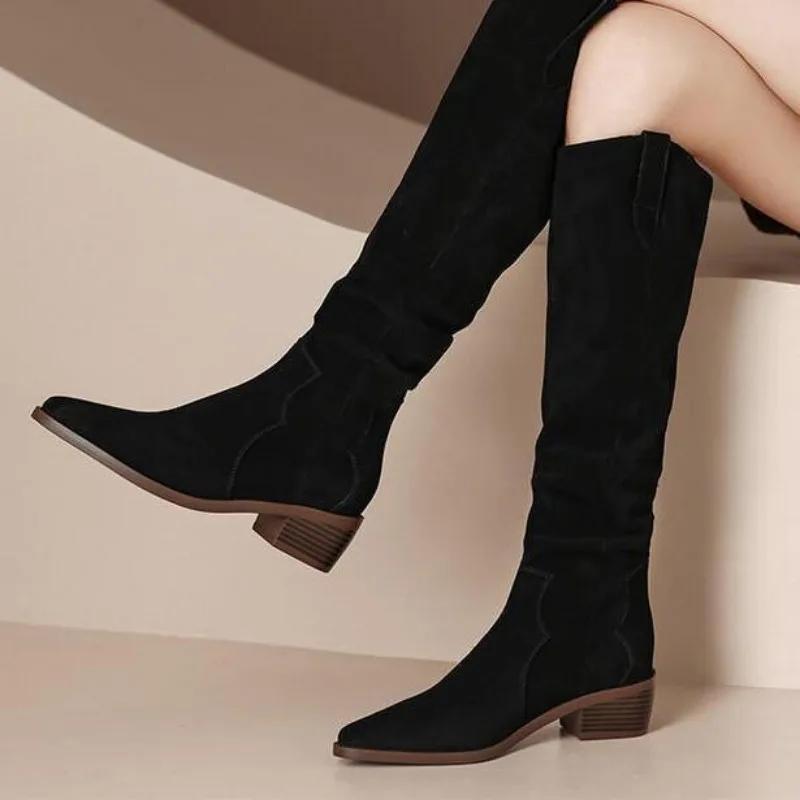 Fashion Ladies Knee High Shaft Shoes New In Trend 2025 Spring Autumn Women's Long Boots Demi-season Hot Y2k On Promotion Pu Goth Gyaru