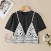 ZANZEA Women Casual Round Neck Short Sleeve Summer Patchwork T-Shirts