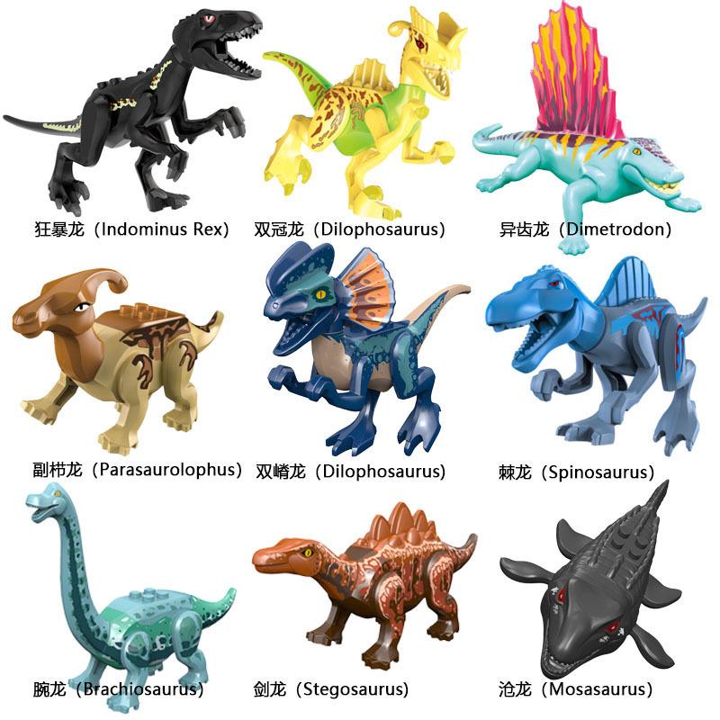 Dinosaur Building Block Model Tyrannosaurus Rex Pterosaur Triceratops Velociraptor Small Particle Assembly Children'S Toys