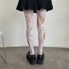 Lolita Hollow Out Flora Lace Mesh Stockings White/Black Retro Floral Rattan Stocking Hot Tights Punk Style Flower Stockings