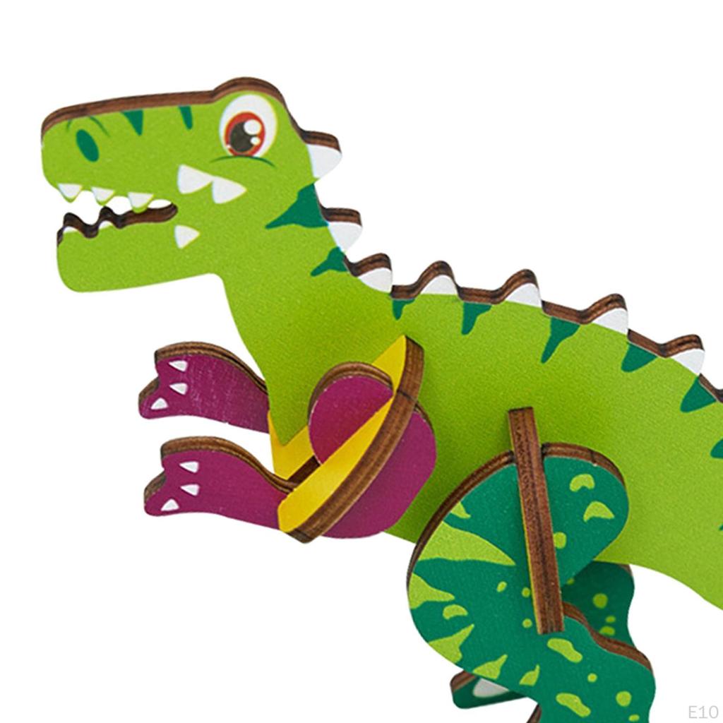 3D Cartoon Wooden Insert Puzzle DIY Toy Model for Toddler Girls Boys Children Birthday Gifts