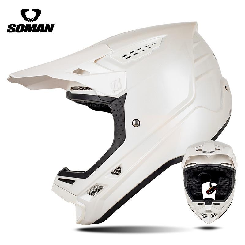 

New SOMAN Motorcycle off-road helmet, motorcycle helmet for men and women, outdoor mountain biking rally helmet DOT Authentication S жемчужина белый