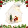 Refillable Ornament for Figurines Clear Acrylic House Ornament, DIY Fillable Christmas with Light, Indoor Festive Rechargeable Lighted Table