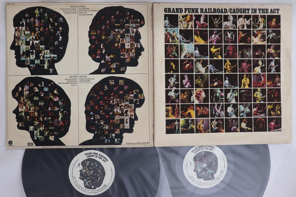 LP Record GRAND FUNK RAILROAD - Caught In The Act - Live (- Embosse SABB11445 CAPITOL 1975 US Rock Used