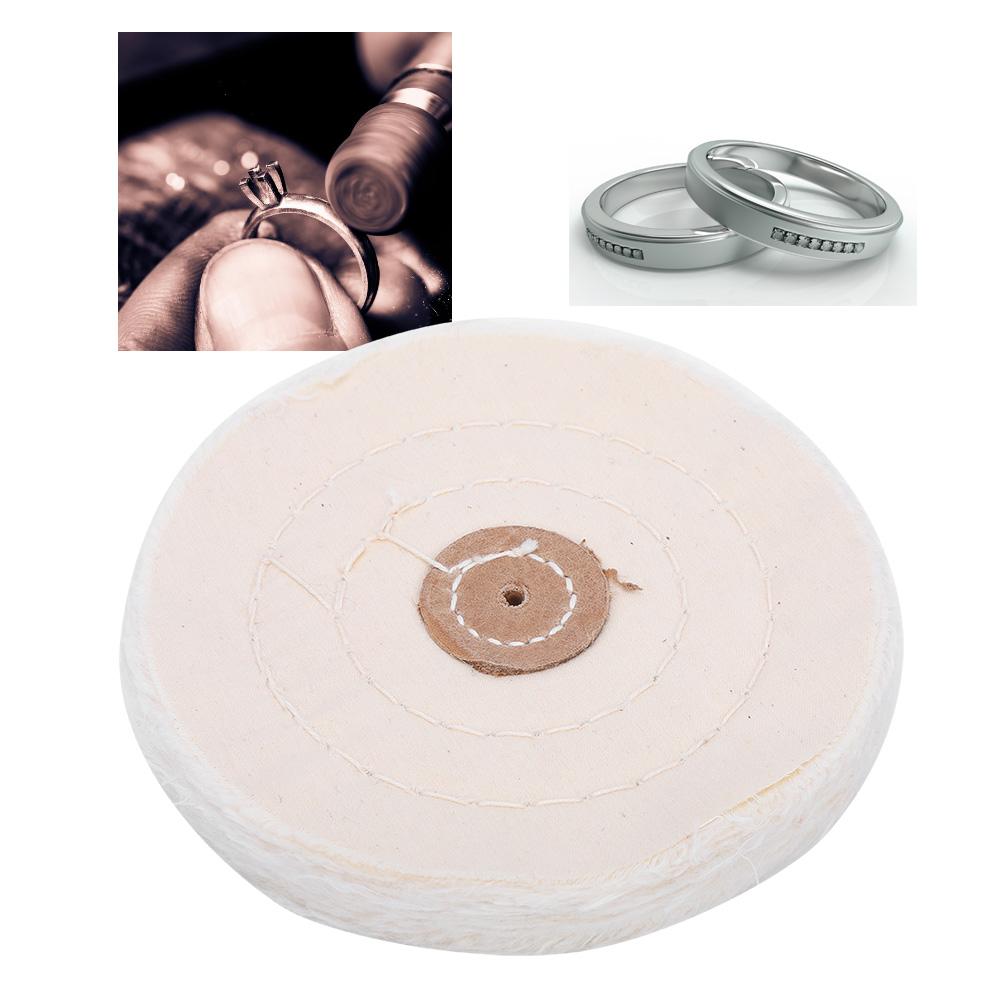 Jewelry Grinding Polishing Tools Pearl Buffing Cotton Cloth White Wheel Pad (125mm)