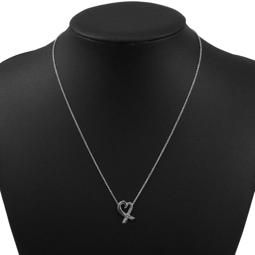 TIFFANY&Co. Loving heart Necklace Paloma Picasso Silver925 heart 2.1g Women Used