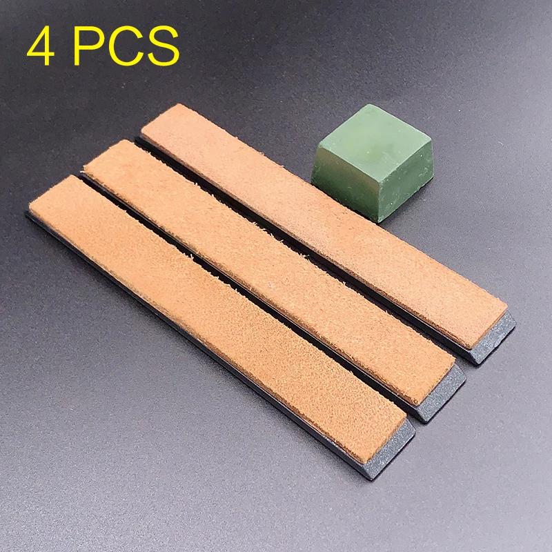 Leather Article Scissor Polishing Tool Leather Set Honing Strop Knife Cutter Cowhide Strop Polish Belt Grinding Sharpening Wax