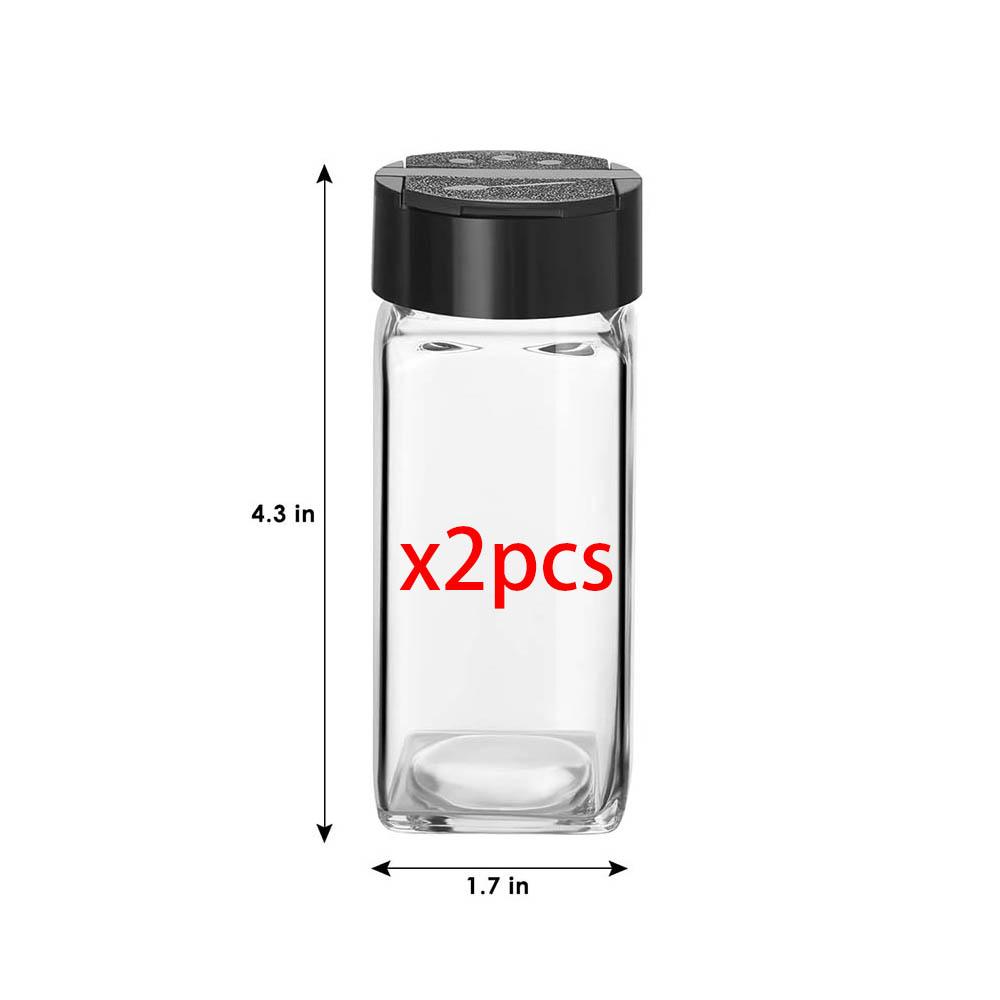 Glass Spice Jars with Labels,4oz Spices Containers Spice Jars with Black Shaker Lids,Empty Containers for Spice, Silicone Funnel
