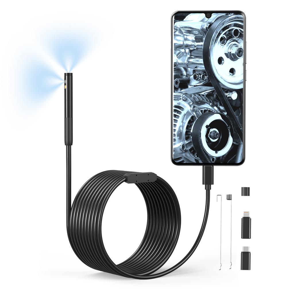 1920*1440 Endoscope Camera with 6+1 LED Light 2 Camera IP67 Waterproof Inspection Camera TYPE-C to  , TYPE-C to   300cmCelsius118inch Snake Cabl