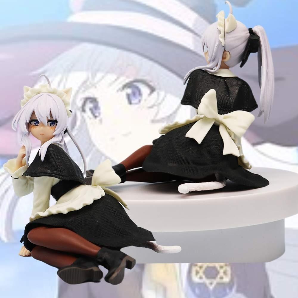 Witch Journey Maid Ilena Cat Ear Sitting Pose Pvc Figure Anime Girl Character Model 10cm