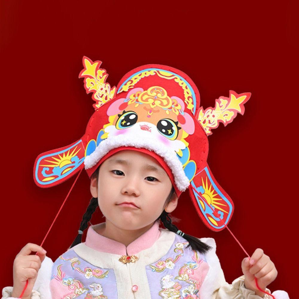 Hand Assembly Chinese New Year Hat Chinese Style Zodiac Snake Head Hat  Spring Festival