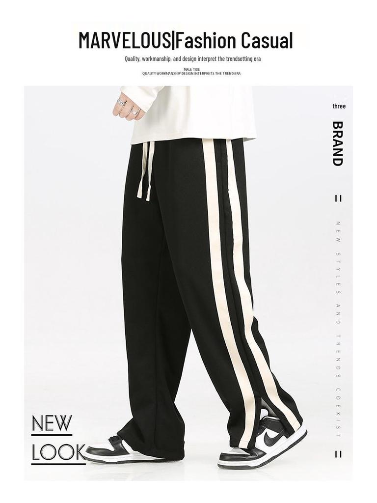 Pantaloni da uomo alla moda a vestibilità larga: Pantaloni della tuta casual dritti versatili taglia EU 25 Primavera/Autunno