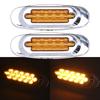 Pair 16LEDs Taillight Electroplated Trim Side Marker Auto External Lamps for 12VCelsius24V Car Truck Pickup