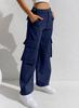 Damen Low Rise Cargo Jeans Gerade Beine Mehrere Taschen Denim Hosen Gewaschen Nicht Elastisch Lässige Lange Hosen