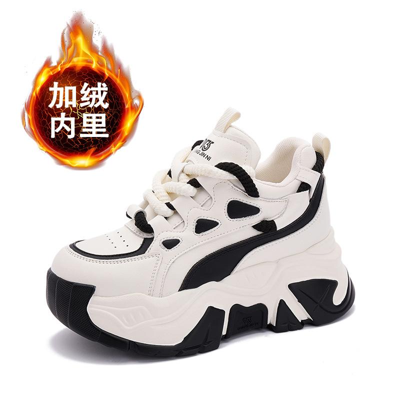 

Thick-soled inner height-increasing dad shoes women s 2025 autumn and winter new casual sports shoes fashionable Baijia velvet warm women s shoes 33