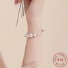 Pure silver pink cherry blossom bracelet is beautiful, stylish, and elegant, suitable for gifting and daily wear