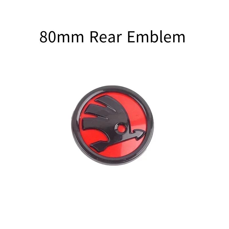 ABCDGF1 ABS Car Front Rear Emblem for SKODA Rapid Fabia 1 2 Karoq Yeti Superb Vision Octavia A7 RS Decals Trunk Logo Sticker Accessories