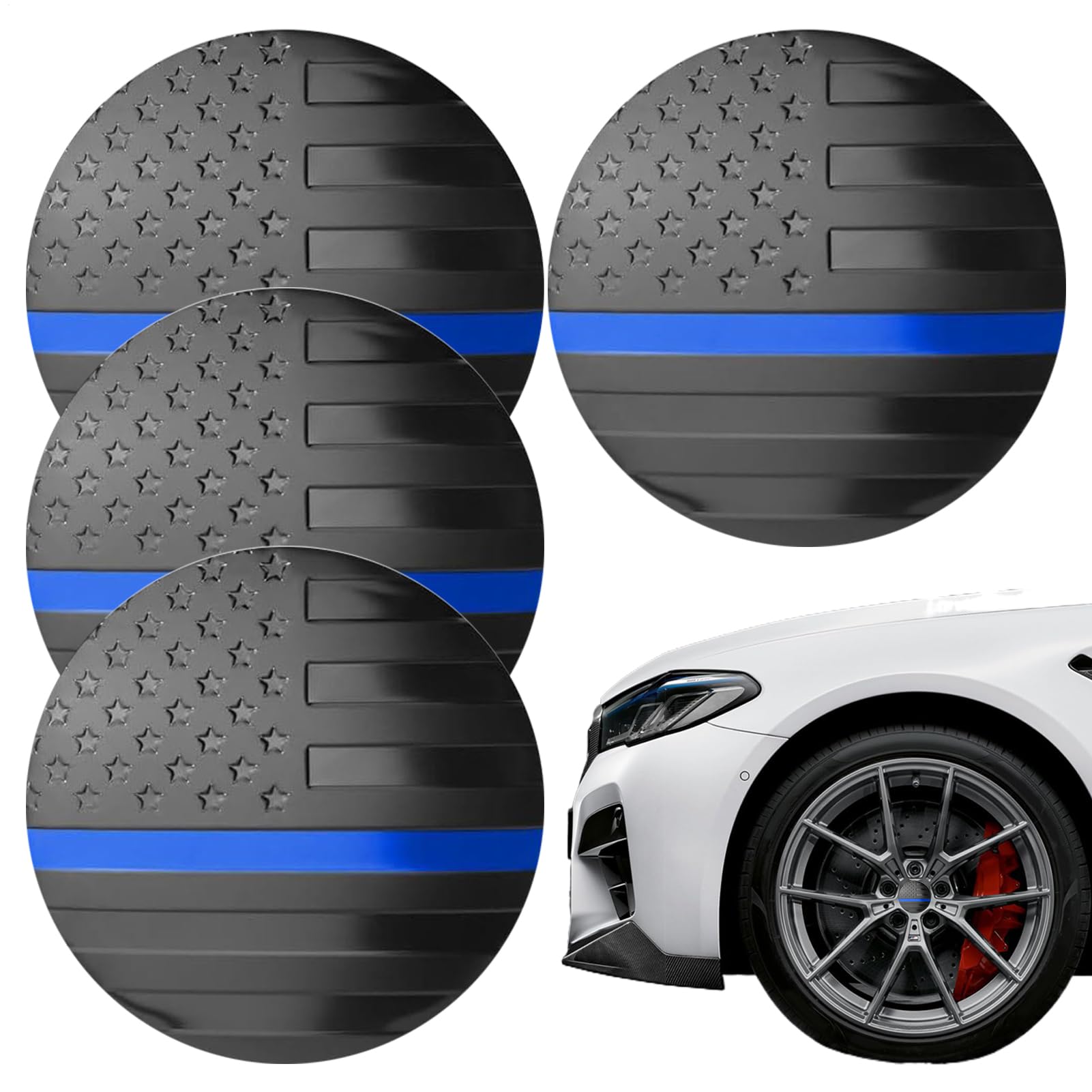 

Flag Wheel Center Cover 4pcs Hub Rim Car Wheel Center Aluminum Alloy Cover Wheel Please refer to the description