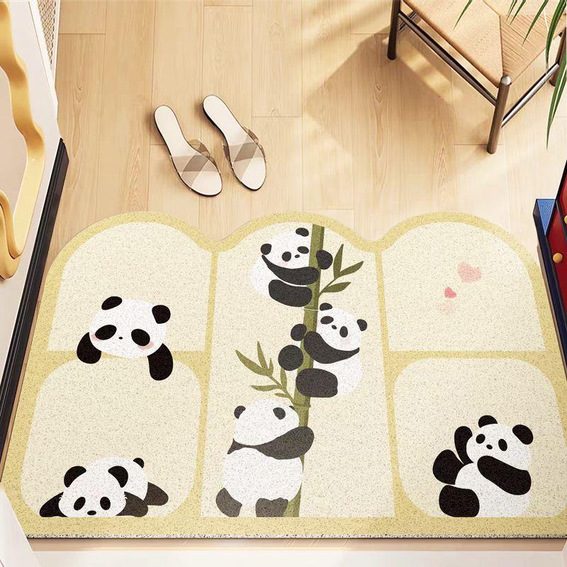 Cartoon Silk Circle Floor Mat, Porch Scraping Mud And Soil Entry Door Floor Mat, Household Can Be Cut, Dirt-Resistant And Easy To Take Care Of,