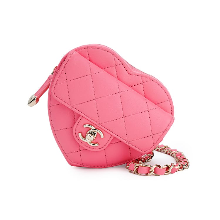 Chanel 22SS Sheepskin Heart Bag Fanny Pack Mini Women's Pink AP2787-B08163-NH621