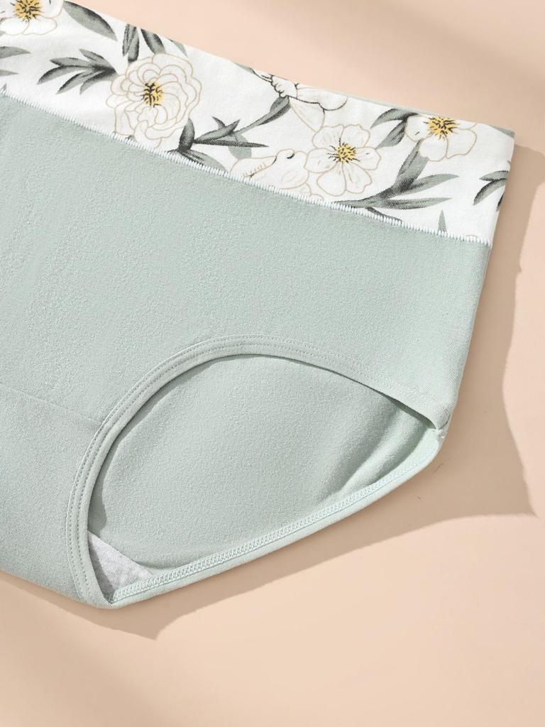 Women Cotton Panties High Waist Body Shaper Underwear Fashion Print Panty Ladies Briefs Plus Size M-5XL Underwear Female Lingerie