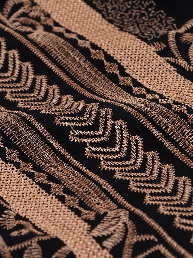 EDOLYNSA Plus rozmiar haftowane czarne damskie sukienki Kaftan wakacyjna sukienka plażowa narzutka na strój kąpielowy strój wypoczynkowy przytulny dom szata Q1676