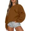 Women's Casual Fashion Round Neck Long Sleeve Sweatshirt With Pockets