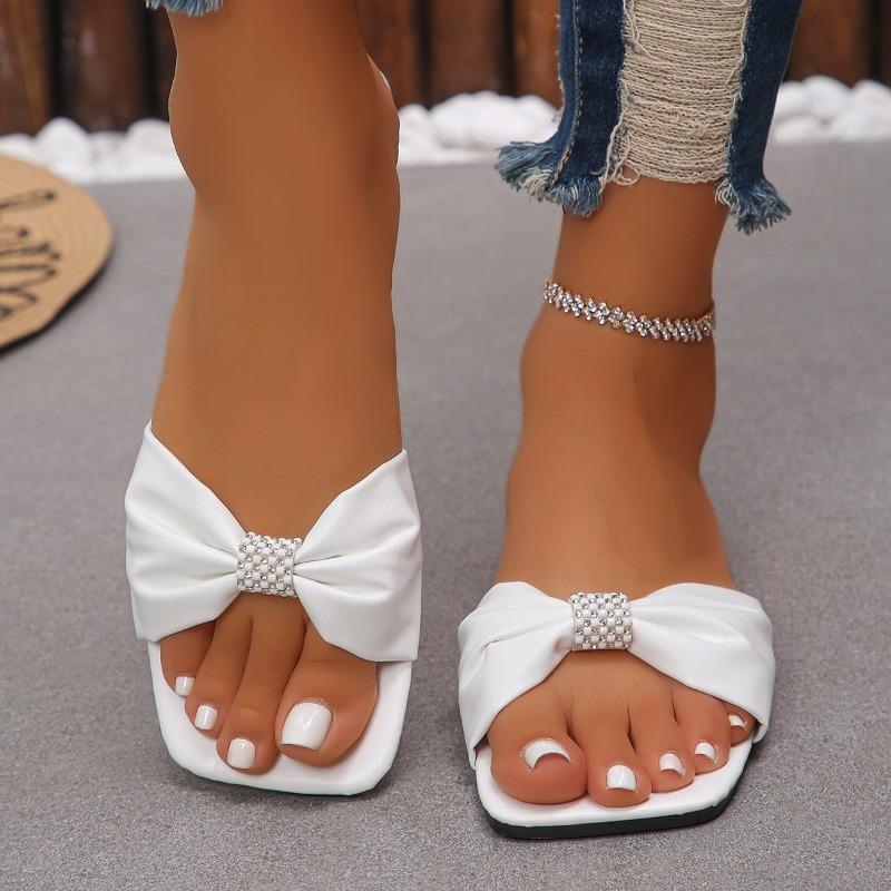 Neuer Stil Modische Damen-Schuhe mit eckiger Spitze und niedrigem Absatz, Flip-Flops mit einem Riemen, High Heels