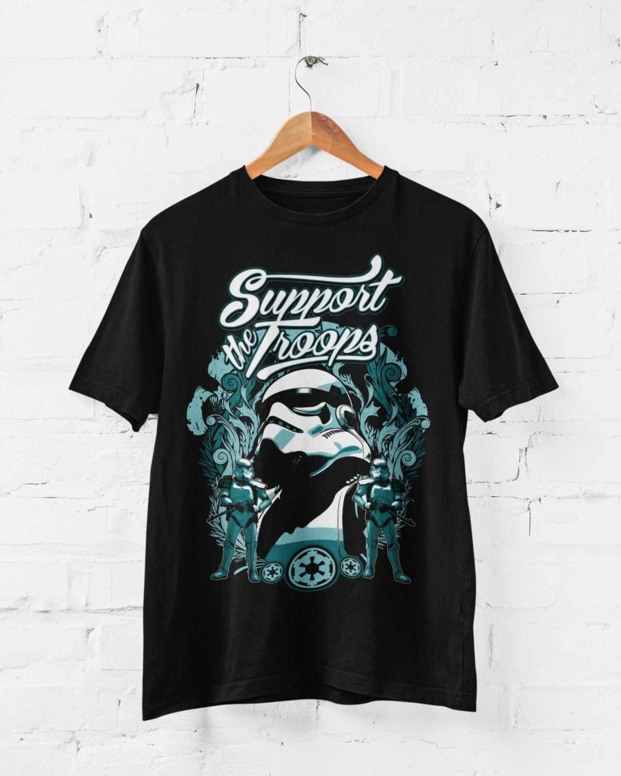 Support The Troops Funny Parody T Shirt Wars Star Sci Fi Movie Retro Veteran XL