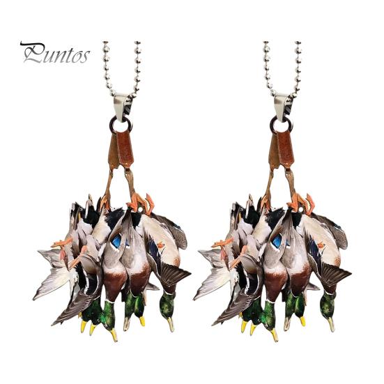 

2/3/4/5 шт. подвеска для автомобиля в виде утки с ремешком, легко подвешивается, охотничий декор, акриловое рождественское украшение 2pcs